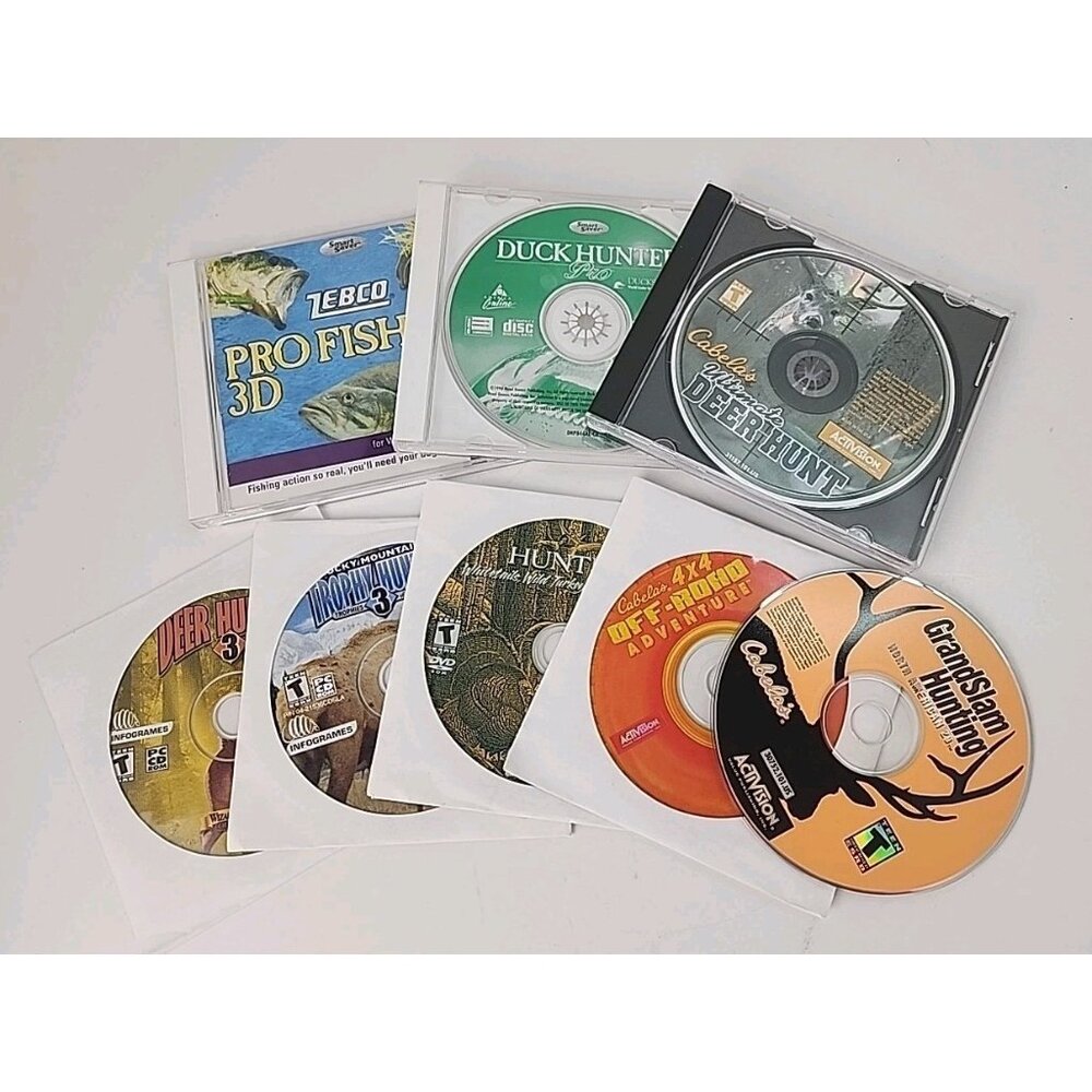 Vintage Outdoor PC‎ Game Lot 8 Games, Hunting, Fishing, Off Road
